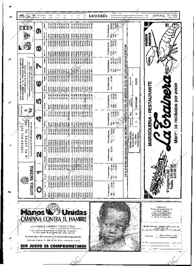 ABC MADRID 19-01-1992 página 98