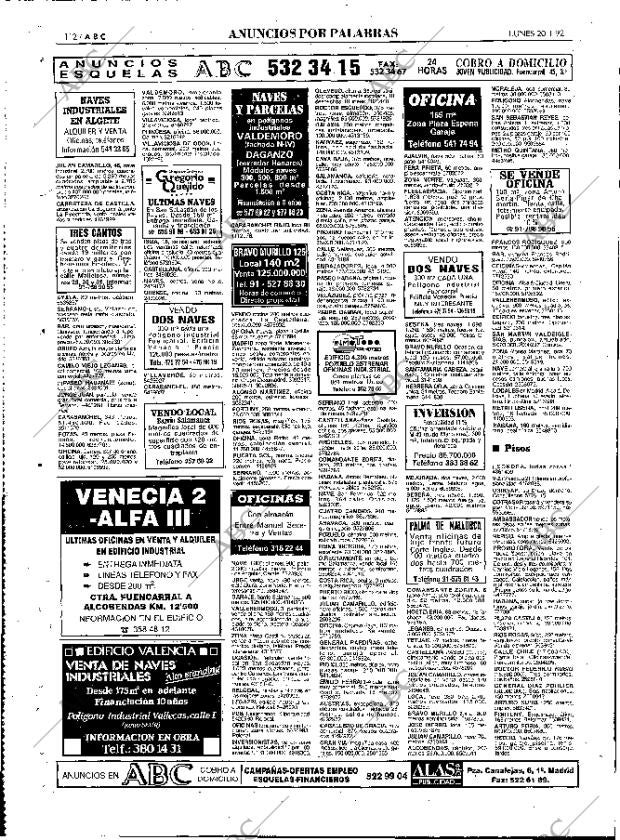 ABC MADRID 20-01-1992 página 112