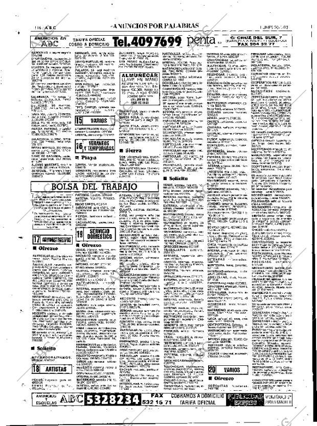 ABC MADRID 20-01-1992 página 116