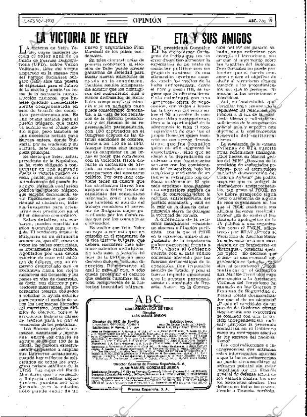 ABC MADRID 20-01-1992 página 19