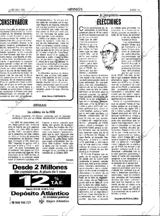 ABC MADRID 20-01-1992 página 21