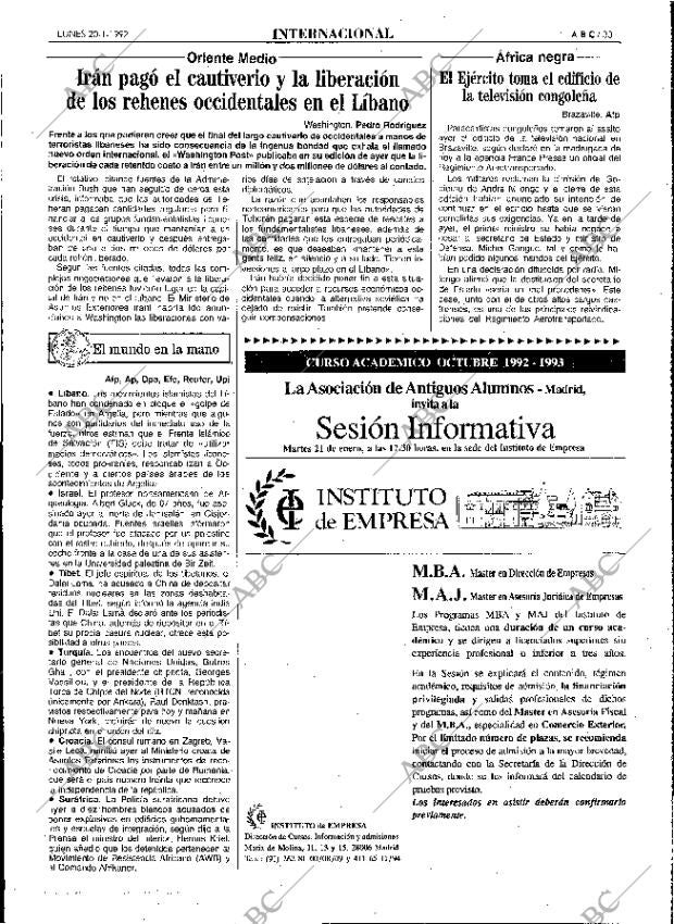 ABC MADRID 20-01-1992 página 33