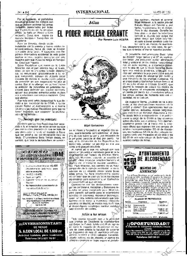 ABC MADRID 20-01-1992 página 34