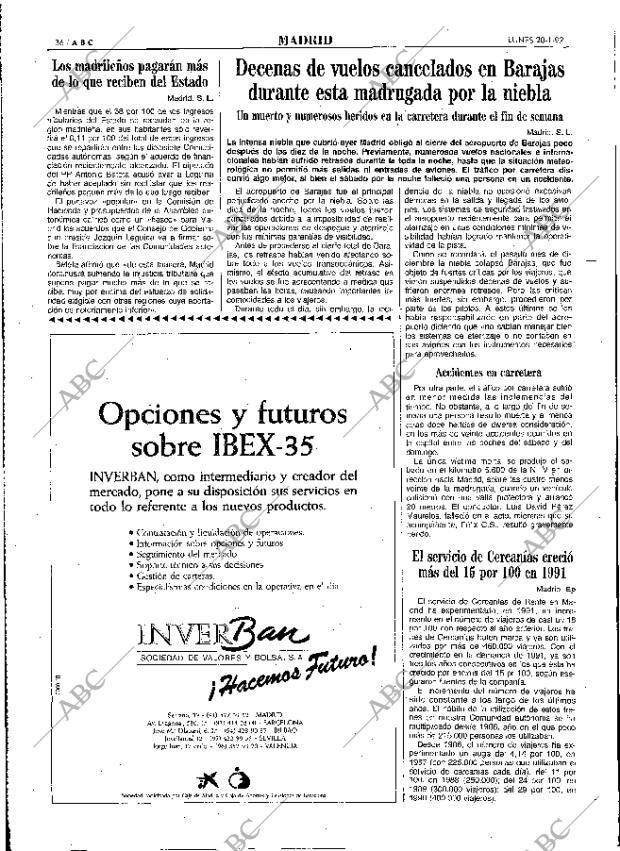 ABC MADRID 20-01-1992 página 36