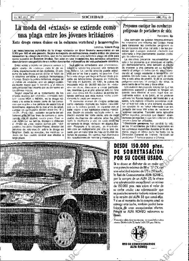ABC MADRID 20-01-1992 página 49