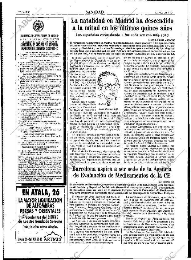 ABC MADRID 20-01-1992 página 52