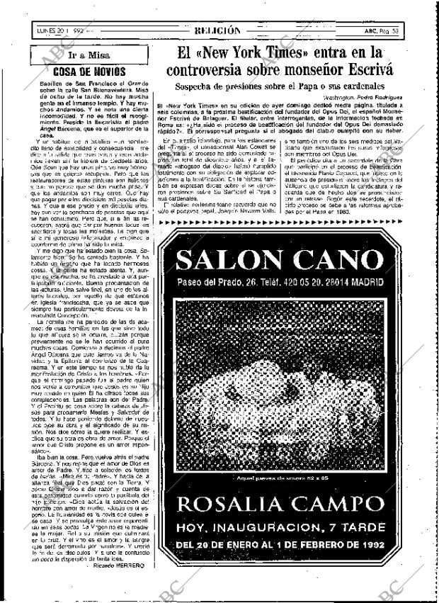 ABC MADRID 20-01-1992 página 53