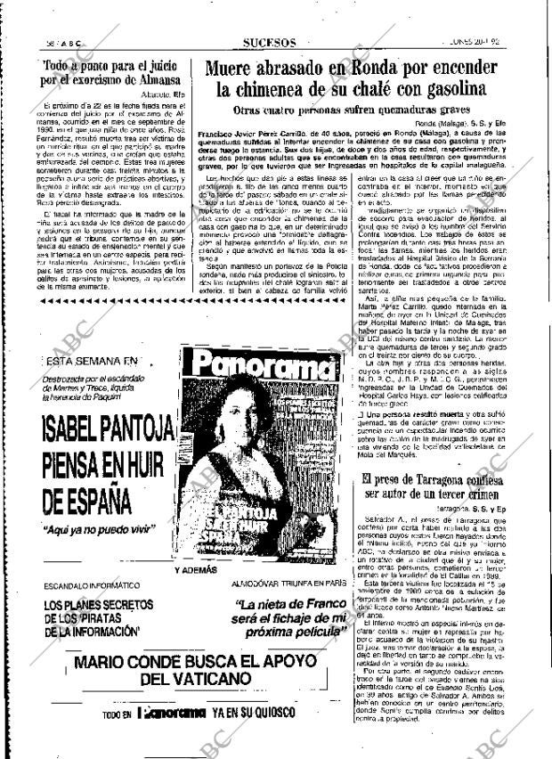 ABC MADRID 20-01-1992 página 58