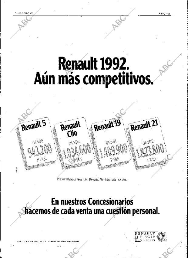 ABC MADRID 20-01-1992 página 61