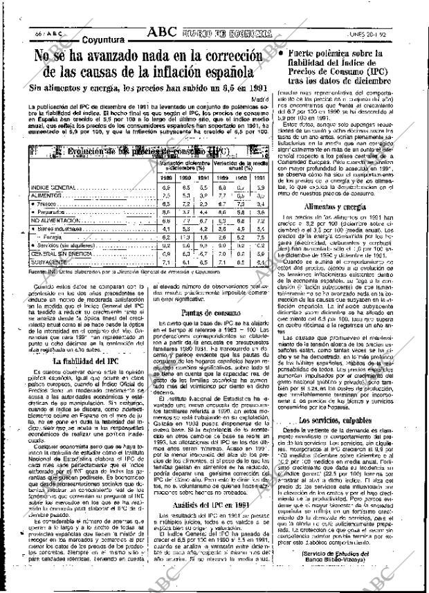 ABC MADRID 20-01-1992 página 66
