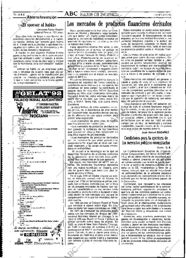 ABC MADRID 20-01-1992 página 70