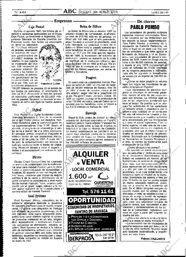 ABC MADRID 20-01-1992 página 72