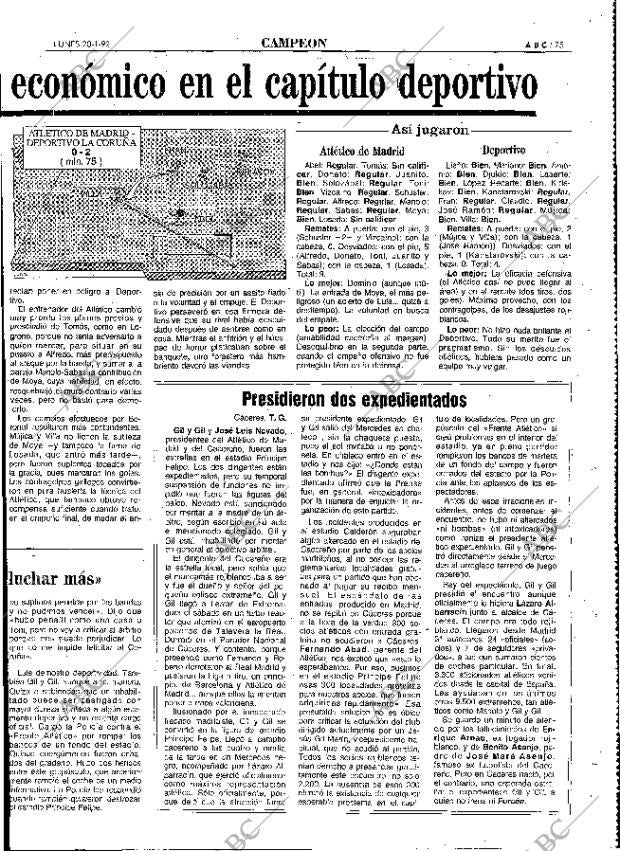 ABC MADRID 20-01-1992 página 75