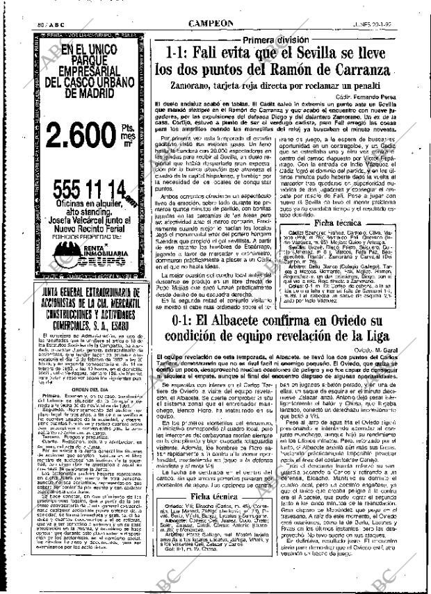 ABC MADRID 20-01-1992 página 80