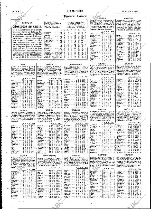 ABC MADRID 20-01-1992 página 84