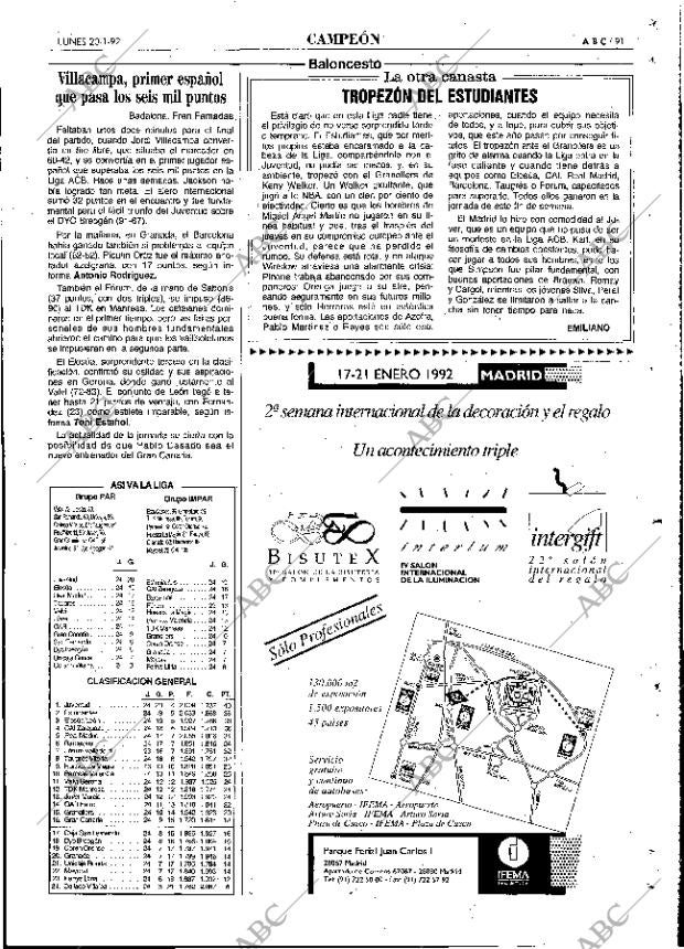 ABC MADRID 20-01-1992 página 91
