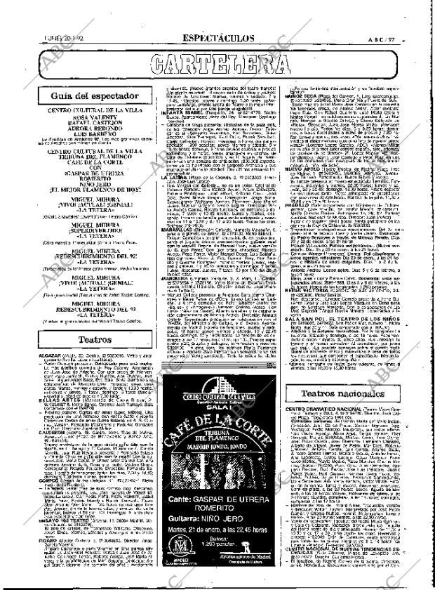 ABC MADRID 20-01-1992 página 97
