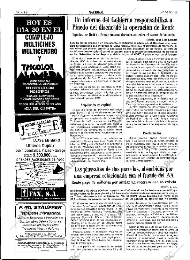 ABC SEVILLA 20-01-1992 página 24