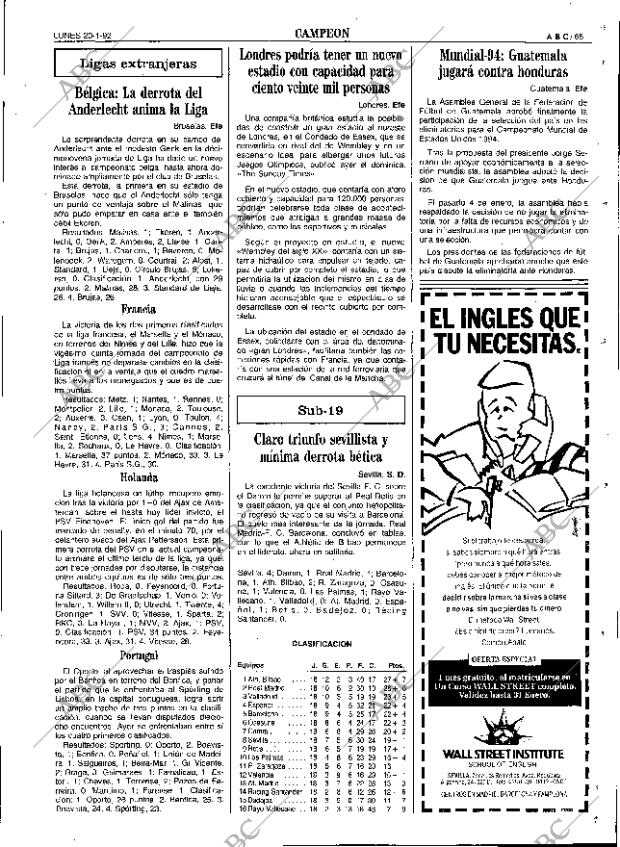 ABC SEVILLA 20-01-1992 página 65