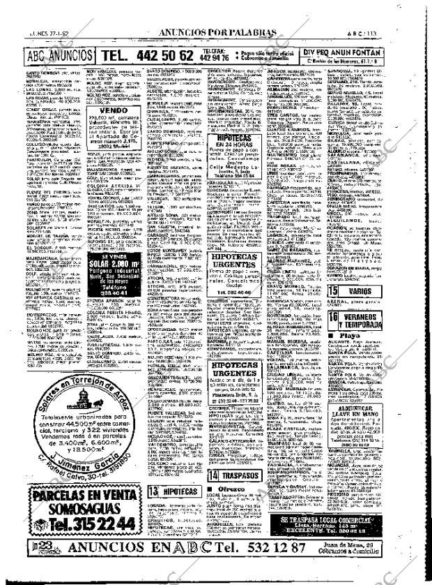 ABC MADRID 27-01-1992 página 113