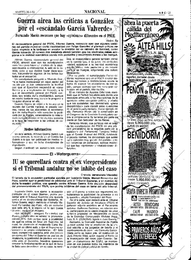 ABC MADRID 28-01-1992 página 25