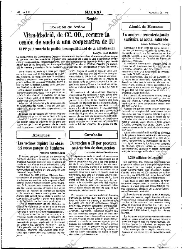 ABC MADRID 28-01-1992 página 40