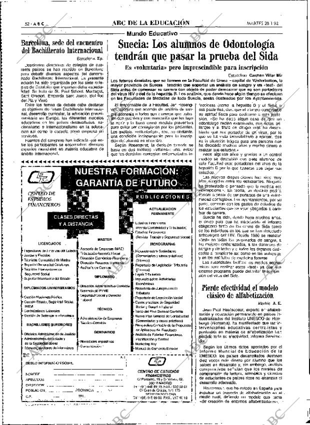 ABC MADRID 28-01-1992 página 52