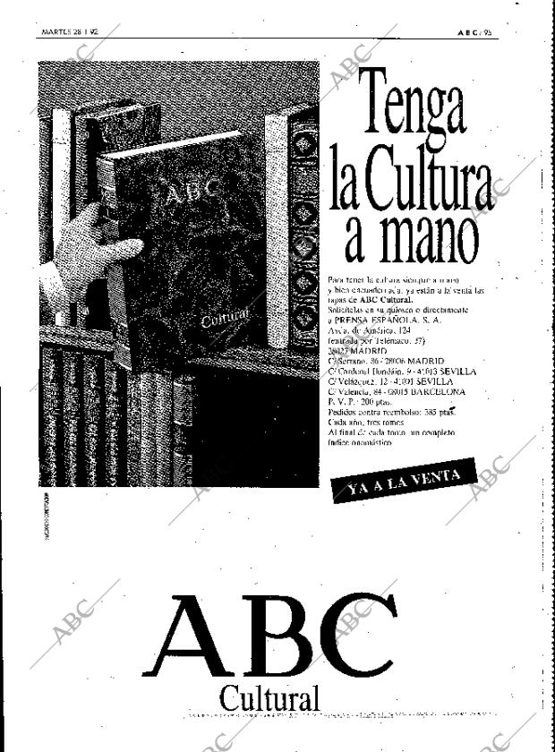 ABC MADRID 28-01-1992 página 95