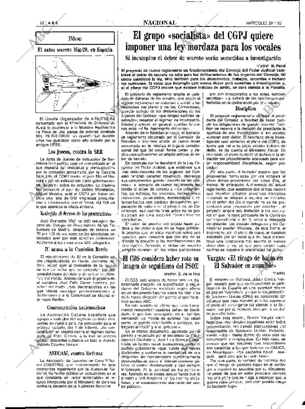 ABC MADRID 29-01-1992 página 22