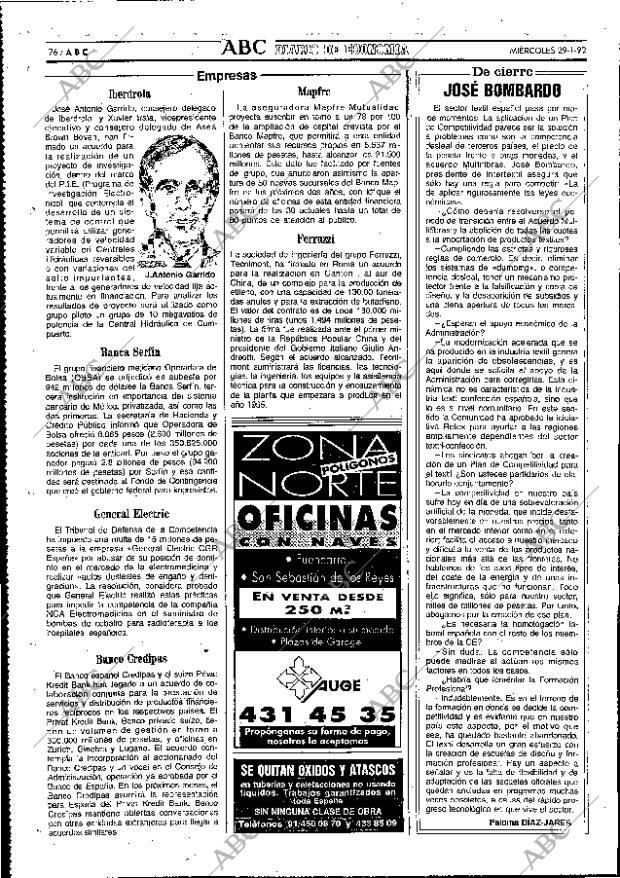 ABC MADRID 29-01-1992 página 76