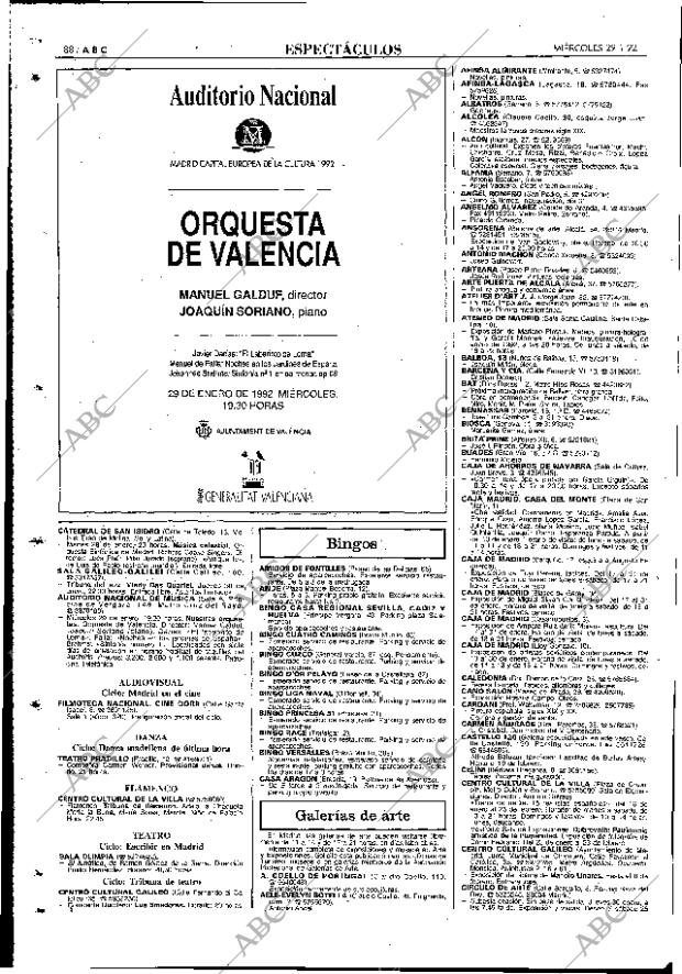 ABC MADRID 29-01-1992 página 88