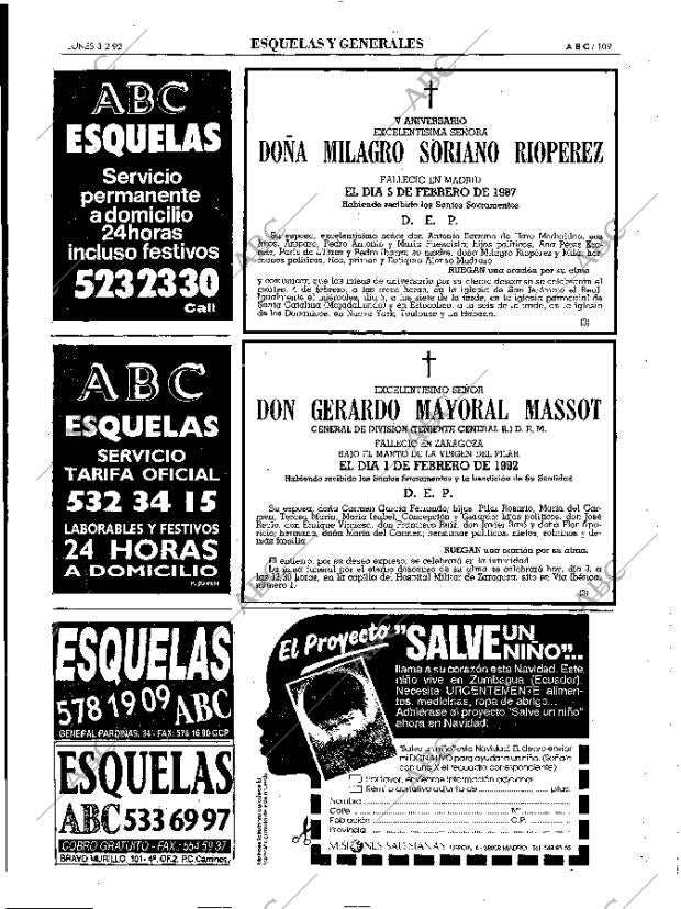 ABC MADRID 03-02-1992 página 109