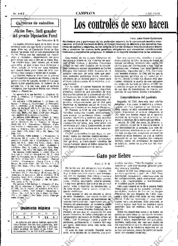 ABC MADRID 03-02-1992 página 94