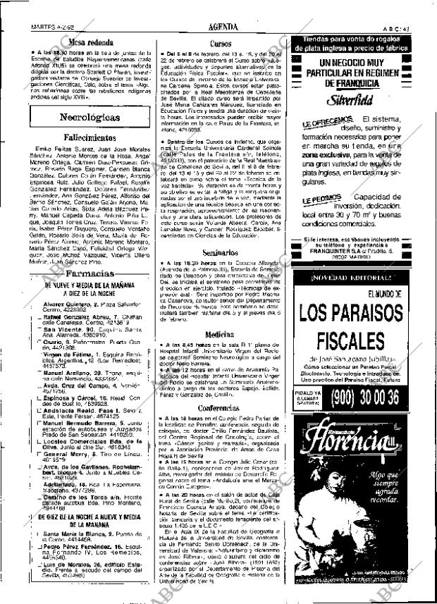 ABC SEVILLA 04-02-1992 página 43