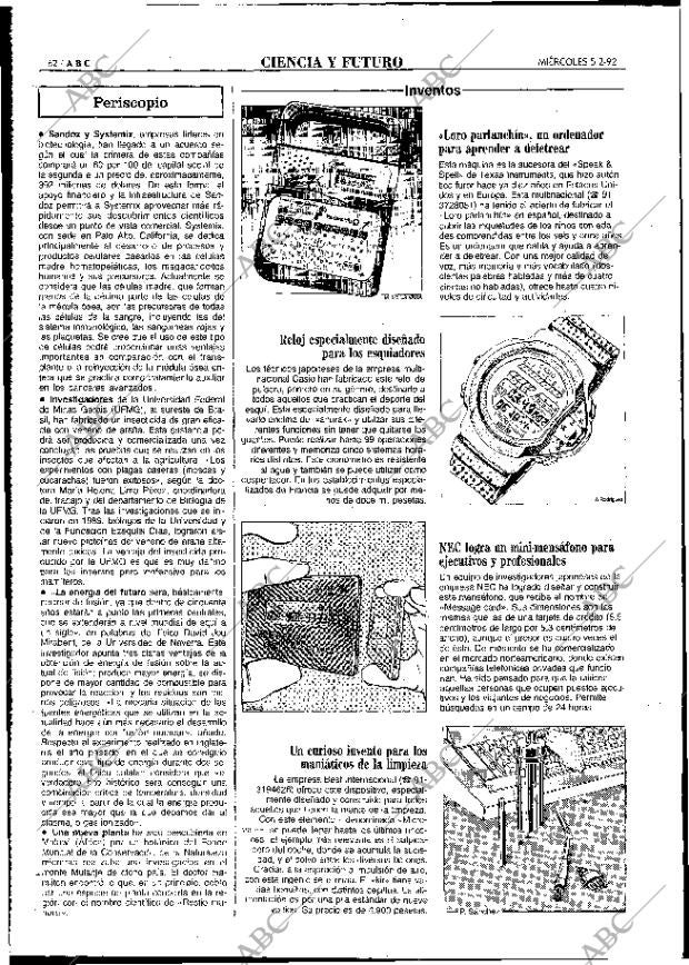 ABC MADRID 05-02-1992 página 62