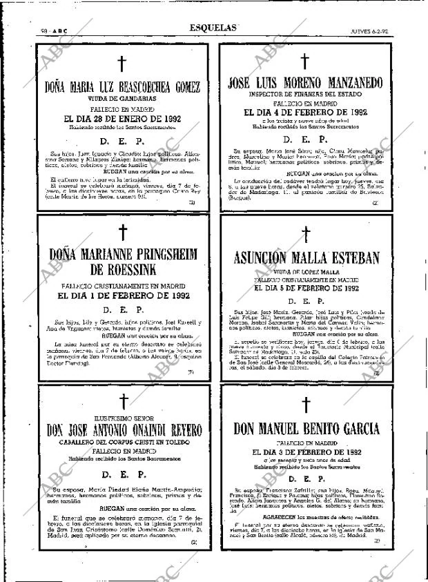 ABC MADRID 06-02-1992 página 98