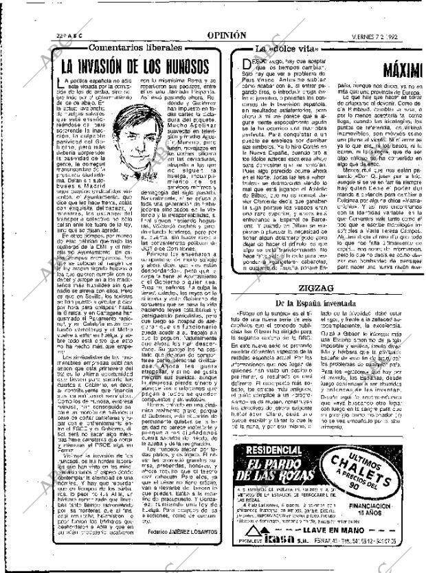 ABC MADRID 07-02-1992 página 22