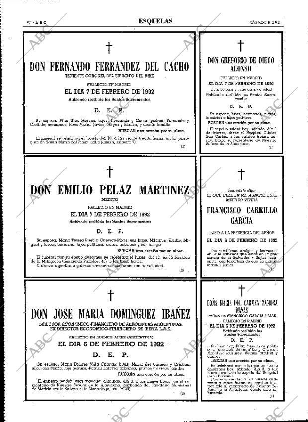 ABC MADRID 08-02-1992 página 92