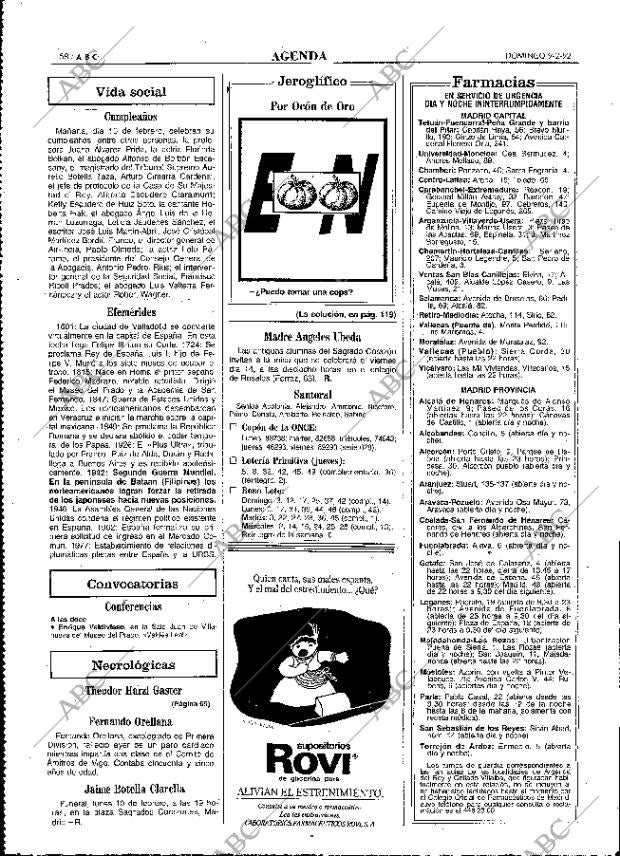 ABC MADRID 09-02-1992 página 58