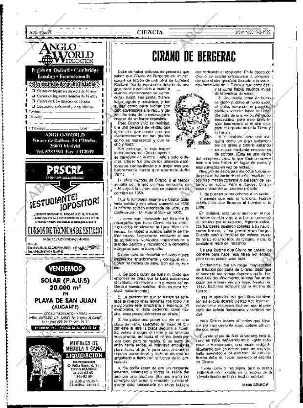 ABC MADRID 09-02-1992 página 70