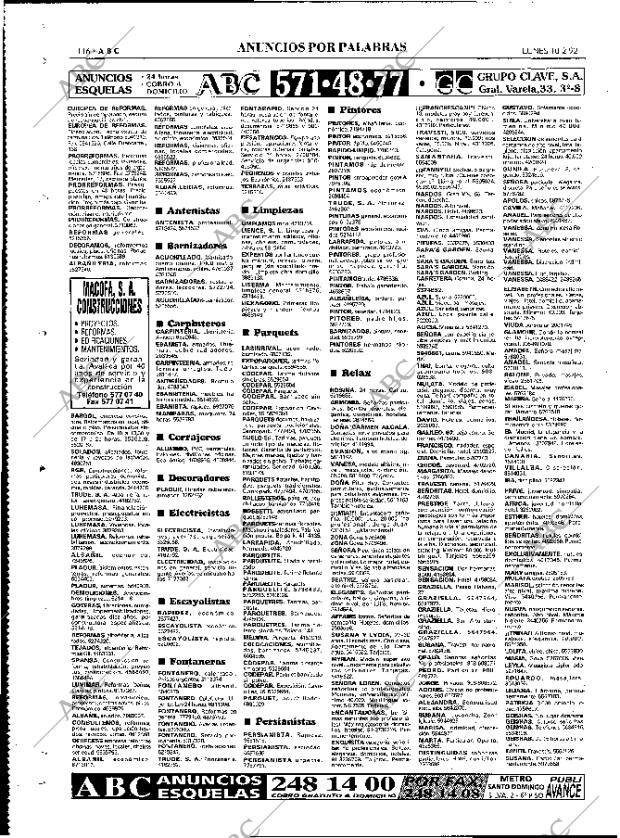 ABC MADRID 10-02-1992 página 116