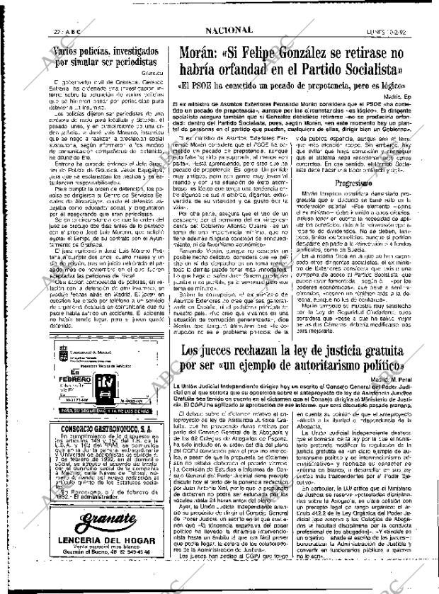 ABC MADRID 10-02-1992 página 22