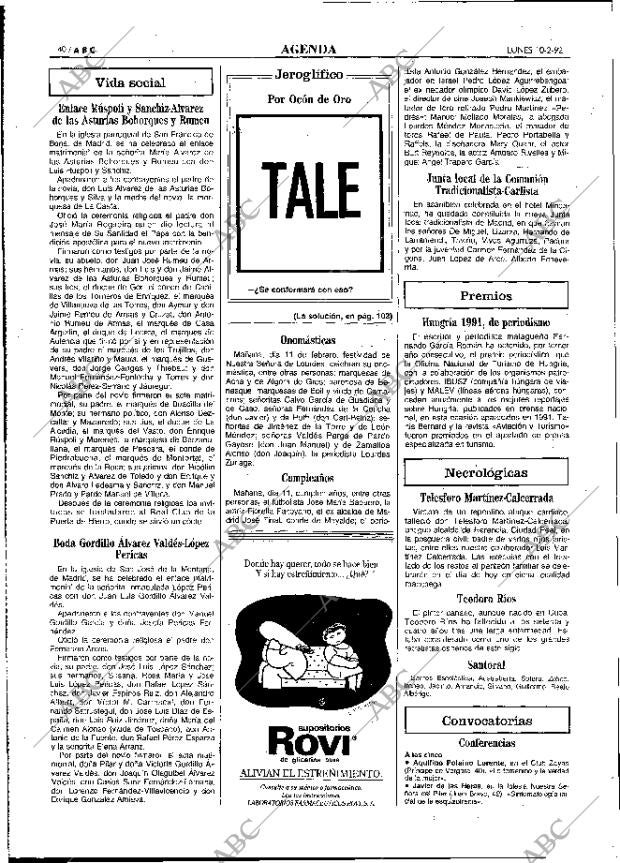 ABC MADRID 10-02-1992 página 40