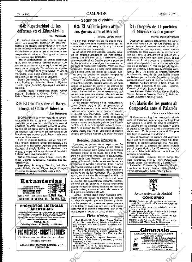 ABC MADRID 10-02-1992 página 72
