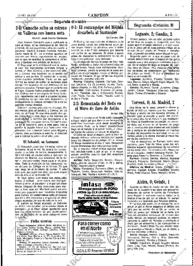 ABC MADRID 10-02-1992 página 73