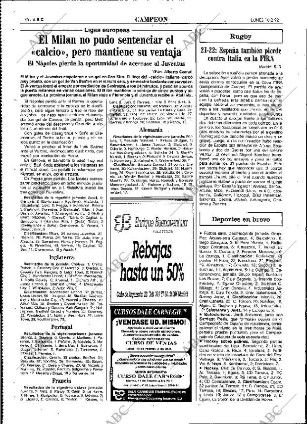 ABC MADRID 10-02-1992 página 76
