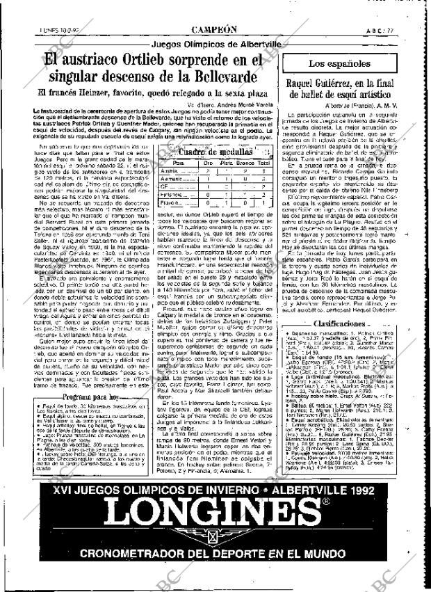 ABC MADRID 10-02-1992 página 77
