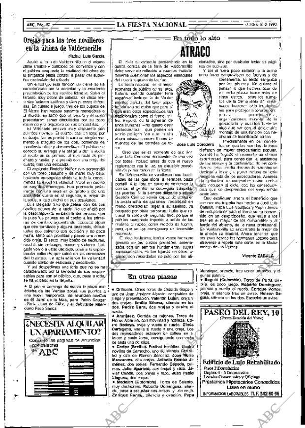 ABC MADRID 10-02-1992 página 90