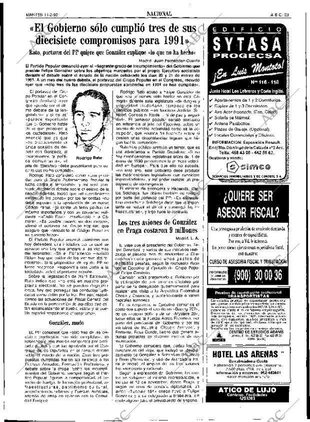 ABC SEVILLA 11-02-1992 página 23