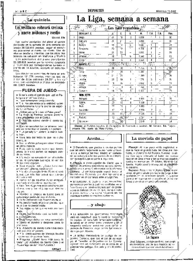 ABC SEVILLA 11-02-1992 página 86